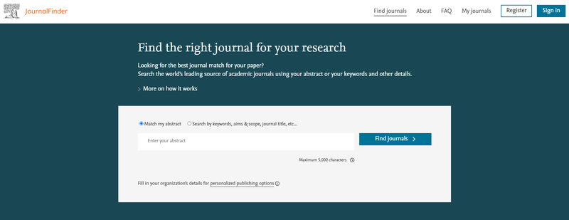 Finding the best journal for a paper